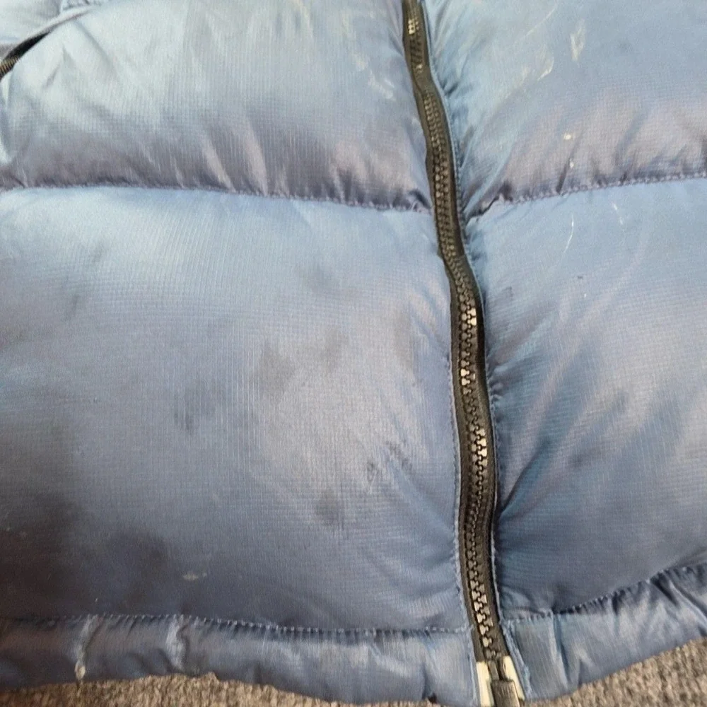 The North Face Nuptse Jacket Mens Large Blue 700 Down Puffer Full Zip Outdoor